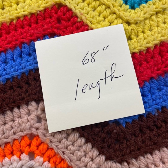 Crochet Blanket Throw multicolor Yarn shamrock handmade Vintage Granny Boho Baby - Picture 4 of 4